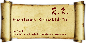 Reznicsek Krisztián névjegykártya